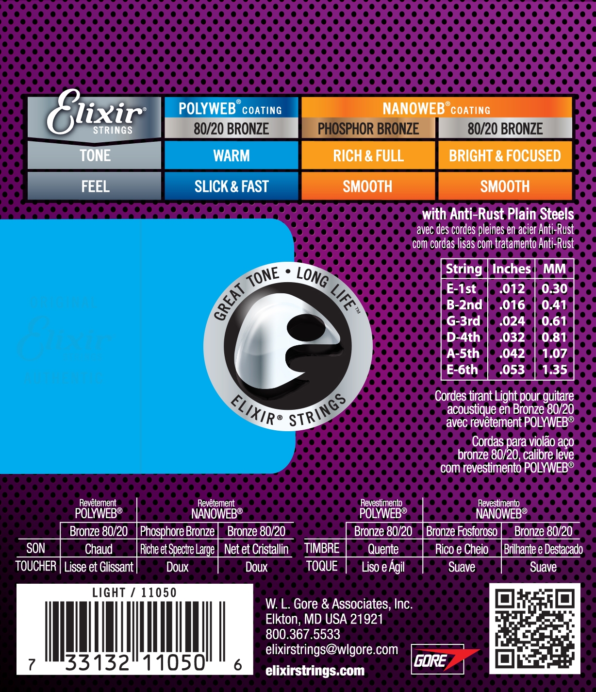 Elixir 80/20 Bronze Light POLYWEB 12-53 Acoustic Strings - Image 2