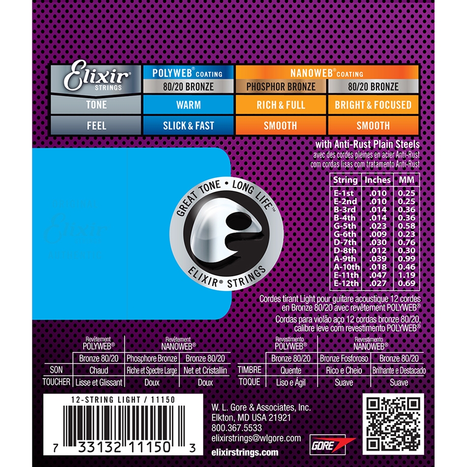 Elixir 12-String 80/20 Bronze POLYWEB .010-.047 - Image 2
