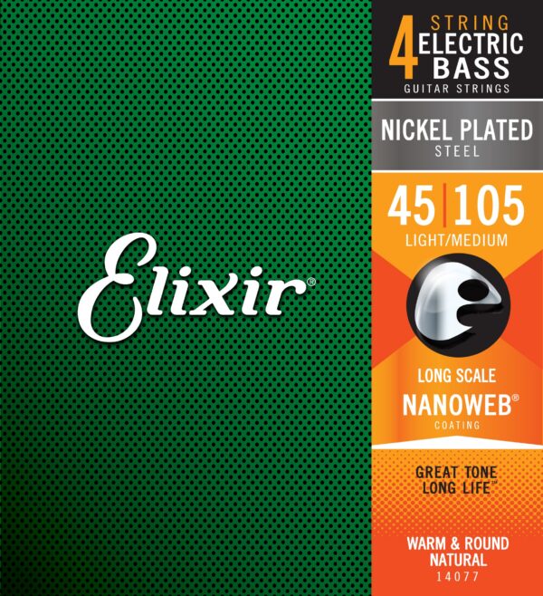 Elixir Nickel Bass Strings 45-105 Light/Medium - 12 Pack