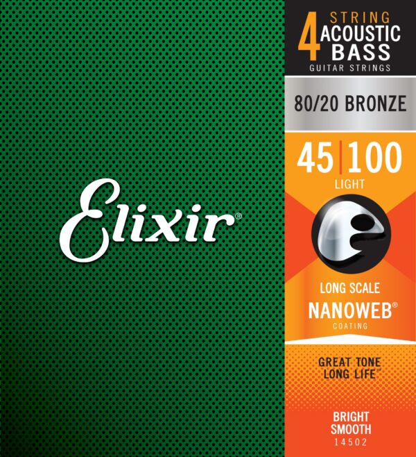 Elixir NANOWEB 80/20 Bronze Acoustic Bass 4-String .045-.100