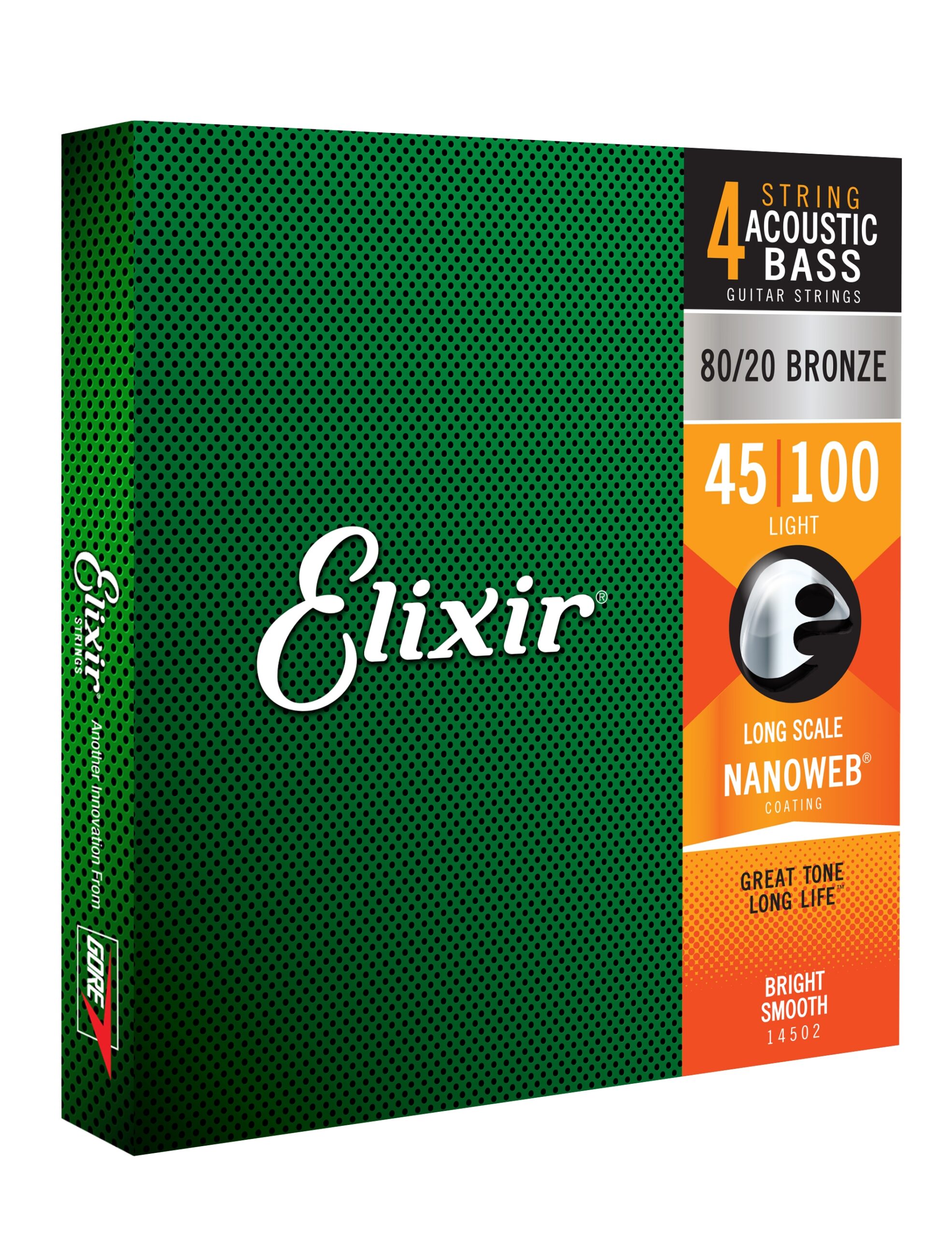 Elixir NANOWEB 80/20 Bronze Acoustic Bass 4-String .045-.100 - Image 2