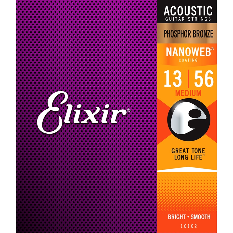 Elixir Phosphor Bronze NANOWEB Acoustic Strings, Medium - Image 2