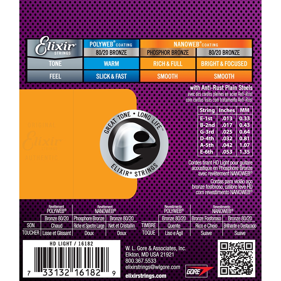 Elixir NANOWEB Acoustic Strings, HD Light 13-53 - Image 3