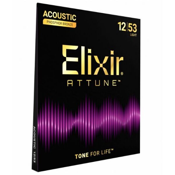 Elixir 21052 Attune Phosphor Bronze Acoustic Set, Light 12-53