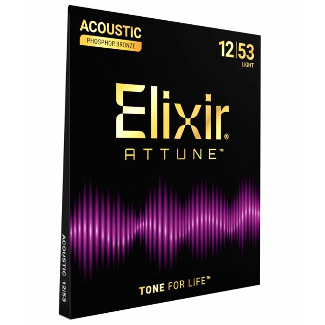 Elixir 21052 Attune Phosphor Bronze Acoustic Set, Light 12-53
