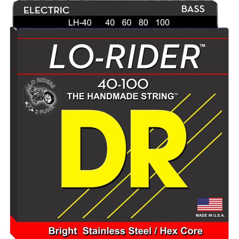 DR LO-RIDER Stainless Steel Bass Strings 40-100