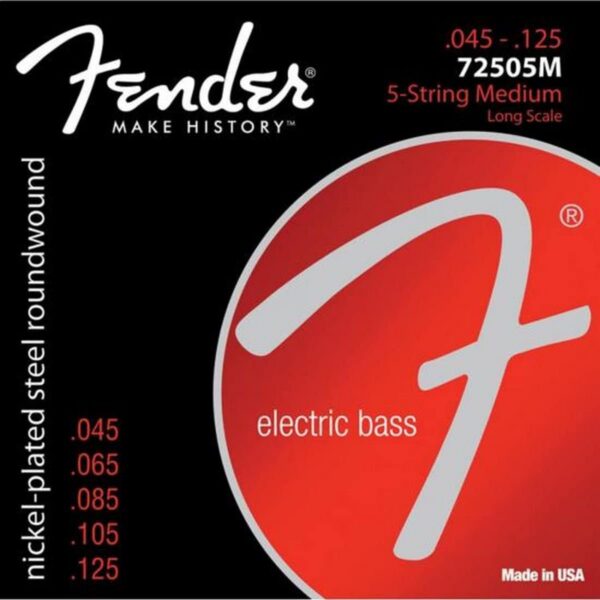 Fender 7250-5M Bass Strings, 5-String .045-.125