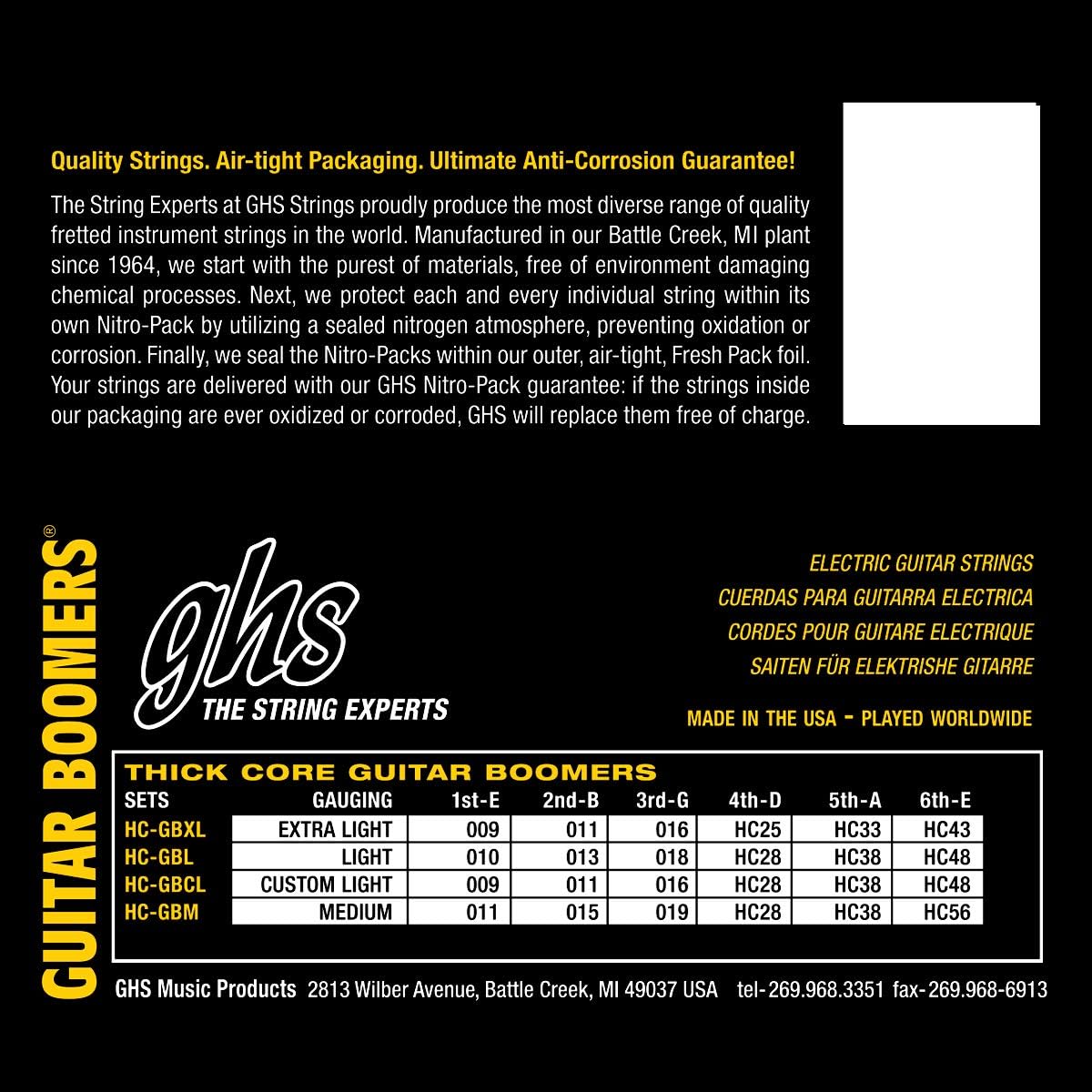 GHS Thick Core Boomers Custom Light Electric Strings 9-48 - Image 2
