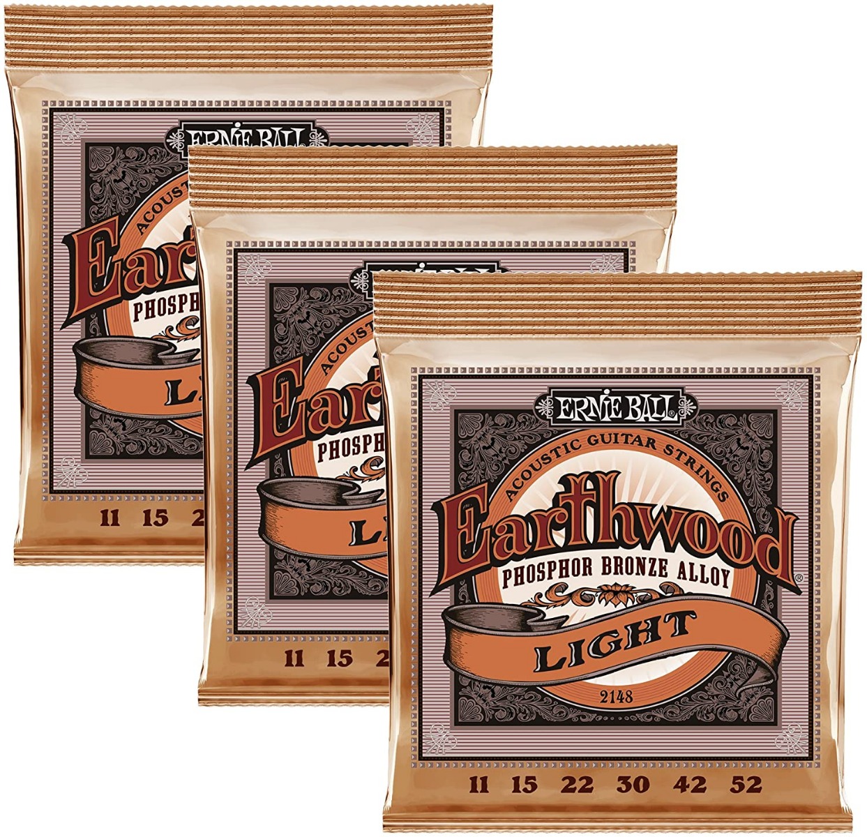 Ernie Ball Super Slinky Acoustic Phosphor Bronze 2148 - 3 Pack