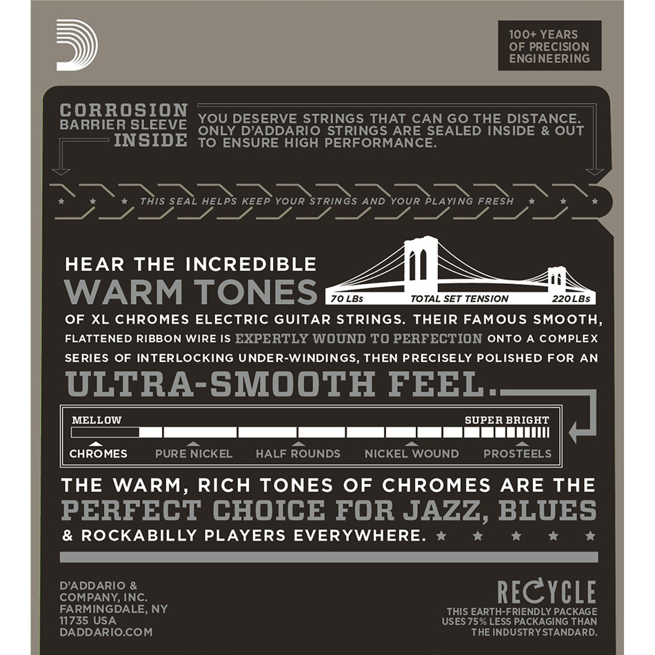 D'Addario ECG23 Chromes X-Lite Flatwound Electric Set - Image 4