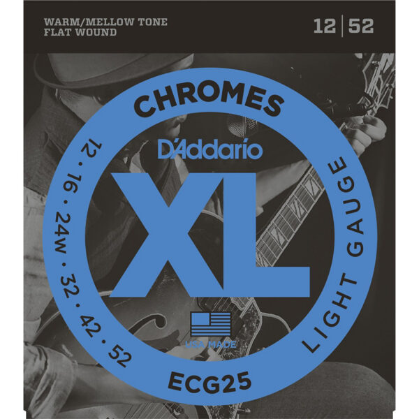 D'Addario ECG25 Chromes Flatwound Electric Strings, Lite