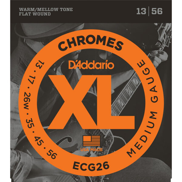 D'Addario ECG26 Chromes Flatwound Electric Strings Med
