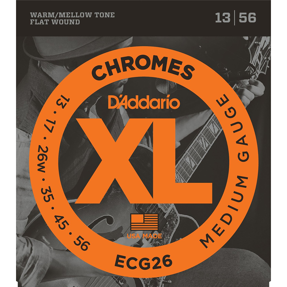 D'Addario ECG26 Chromes Flatwound Electric Strings Med