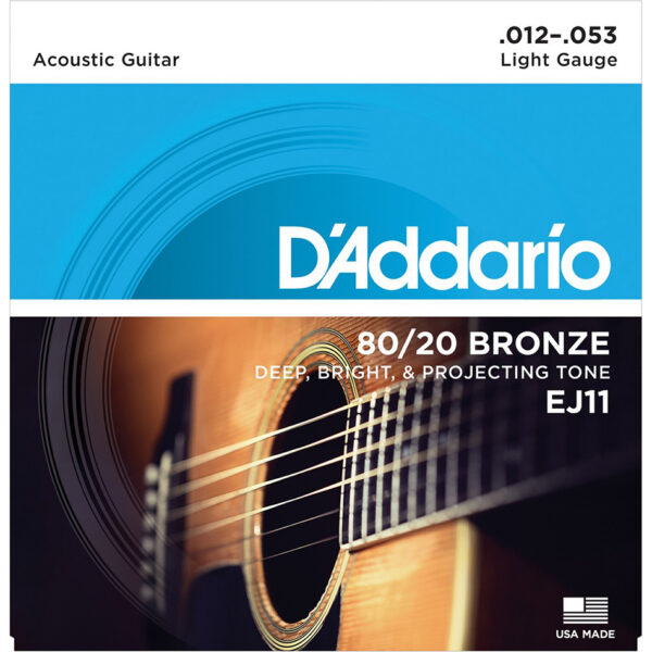 D'Addario EJ11 80/20 Bronze Acoustic Strings - Light