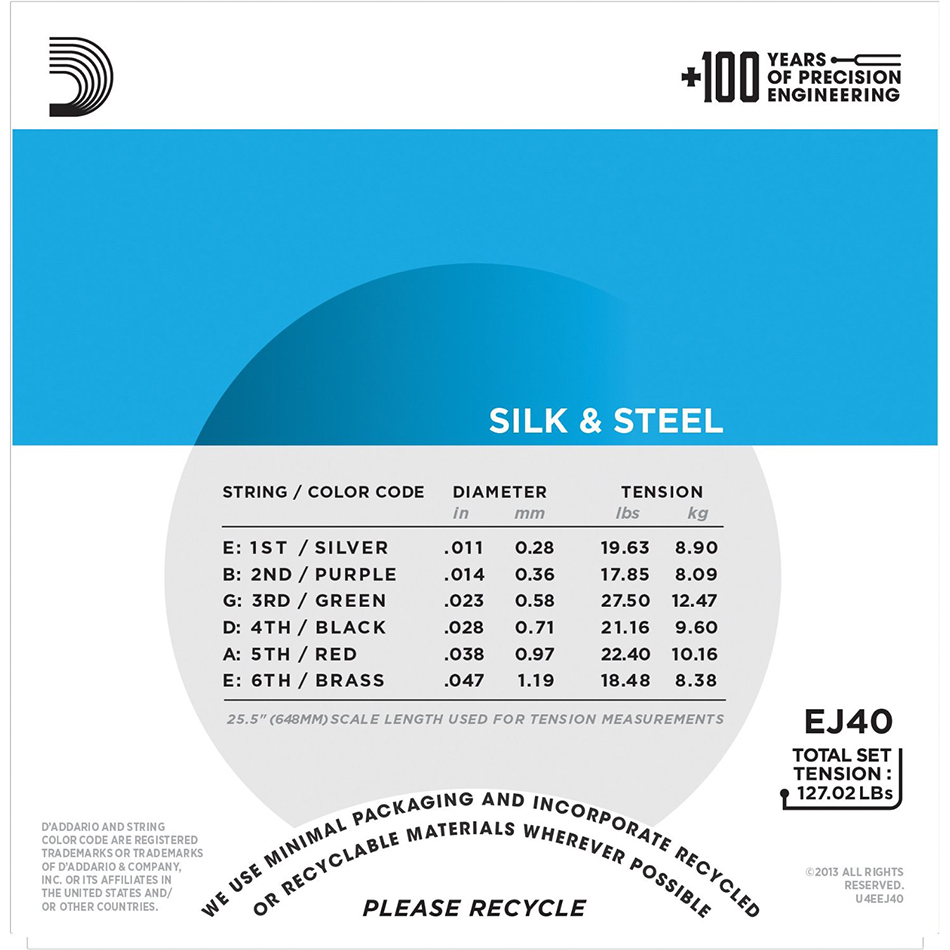 D'Addario EJ40 Folk Silk & Steel Guitar Strings - Image 3