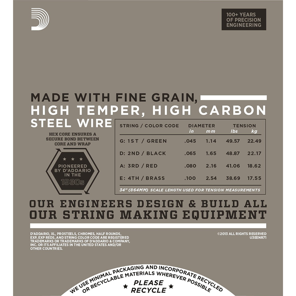 D'Addario ENR71 Half Round Bass Strings 45-100 Long - Image 3