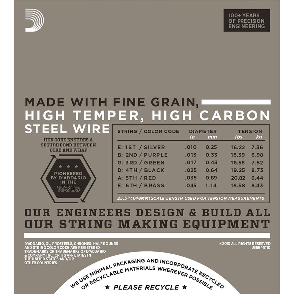 D'Addario EPN110 Pure Nickel Electric Strings, Reg Light 10-45 - Image 3