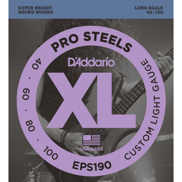 D'Addario EPS190 ProSteels Bass Strings 40-100 Long