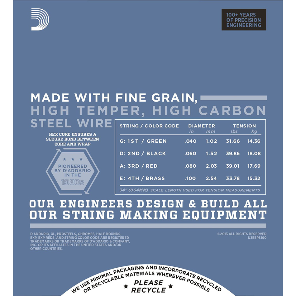 D'Addario EPS190 ProSteels Bass Strings 40-100 Long - Image 3