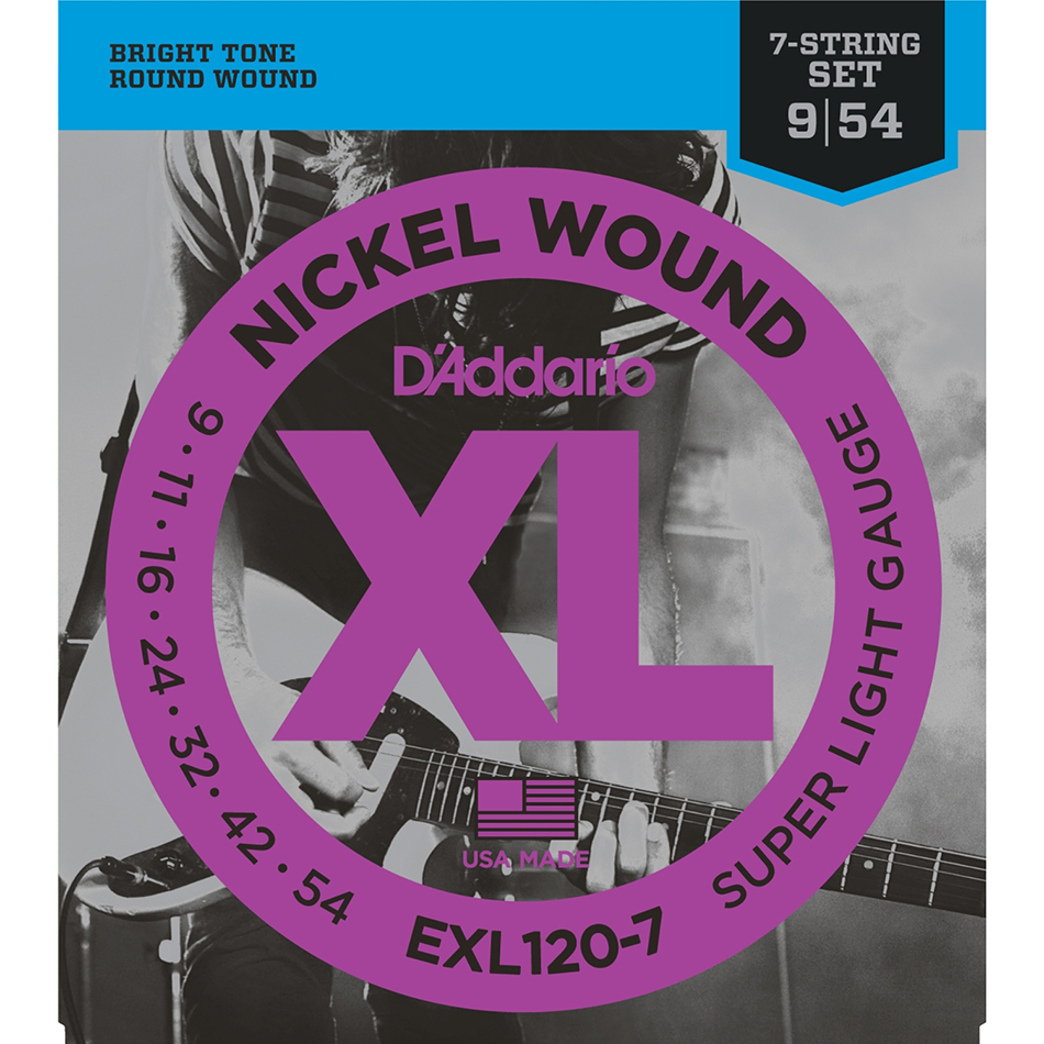 D'Addario EXL120-7 XL Nickel Super Light 7-String Set