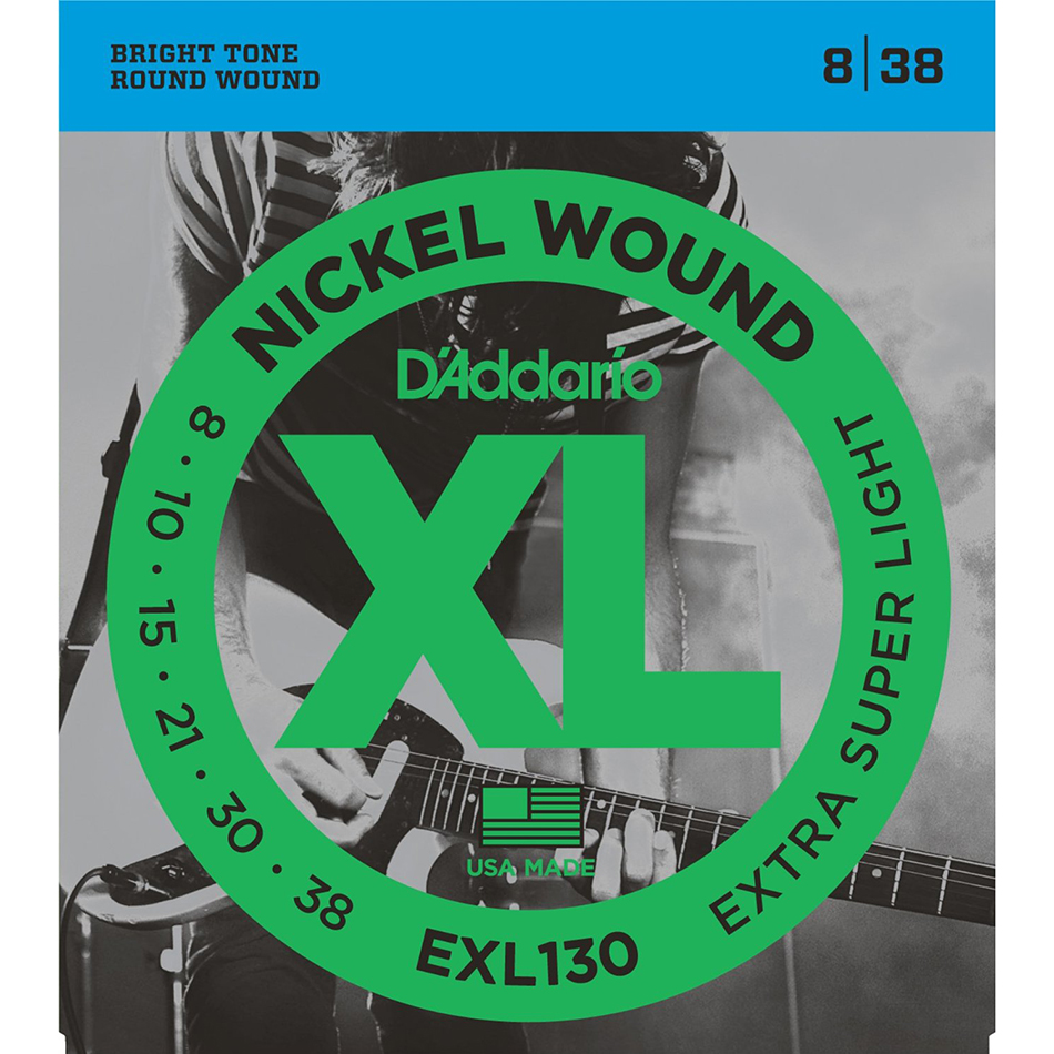 D'Addario EXL130 XL Nickel Wound Electric Strings, 8-38