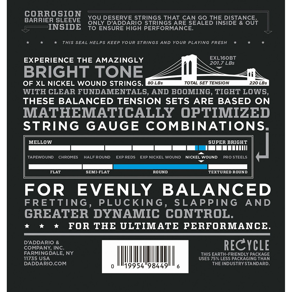 D'Addario EXL160BT Balanced Tension Bass Strings 50-120 - Image 3