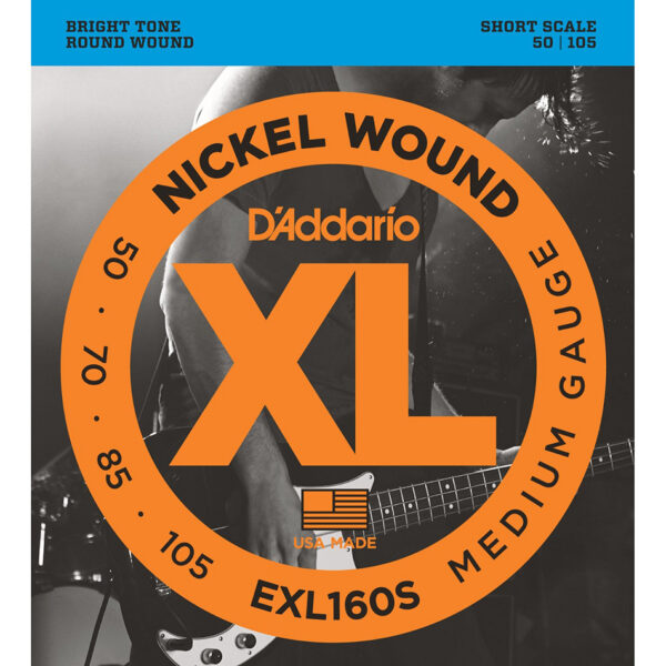 D'Addario EXL160S Nickel Bass Strings 50-105 Short Scale