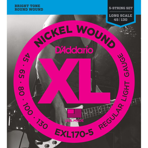 D'Addario EXL170-5 Nickel Bass Strings 45-130 5-String