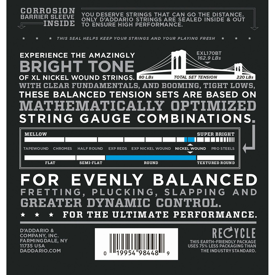 D'Addario EXL170BT Balanced Tension Bass Strings 45-107 - Image 4