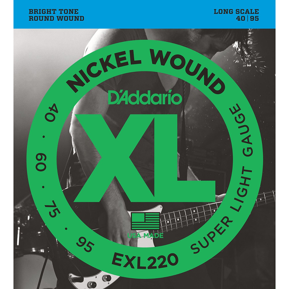 D'Addario EXL220 XL Nickel Bass Strings 40-95 Long Scale