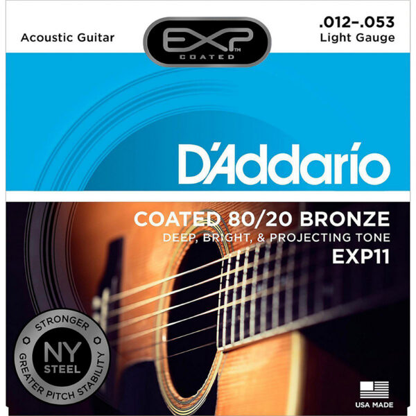 D'Addario EXP11 Acoustic Strings - 80/20 Bronze Light