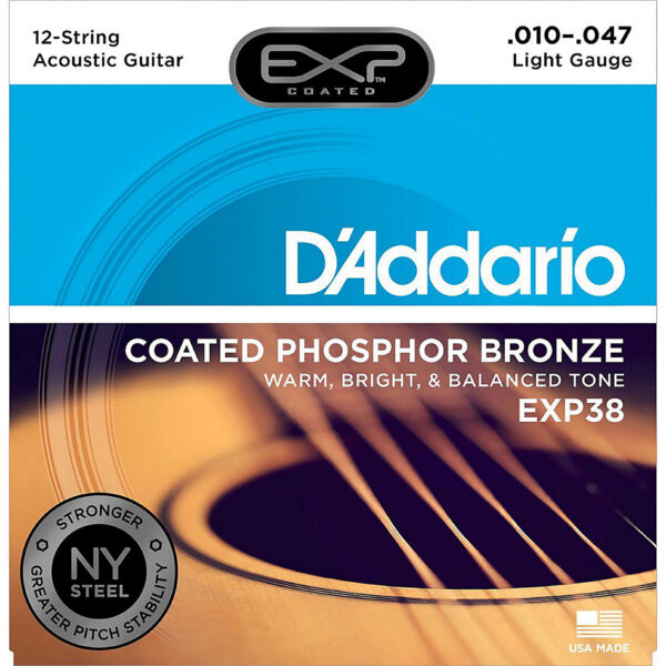 D'Addario EXP38 Coated Phosphor Bronze 12-String Light