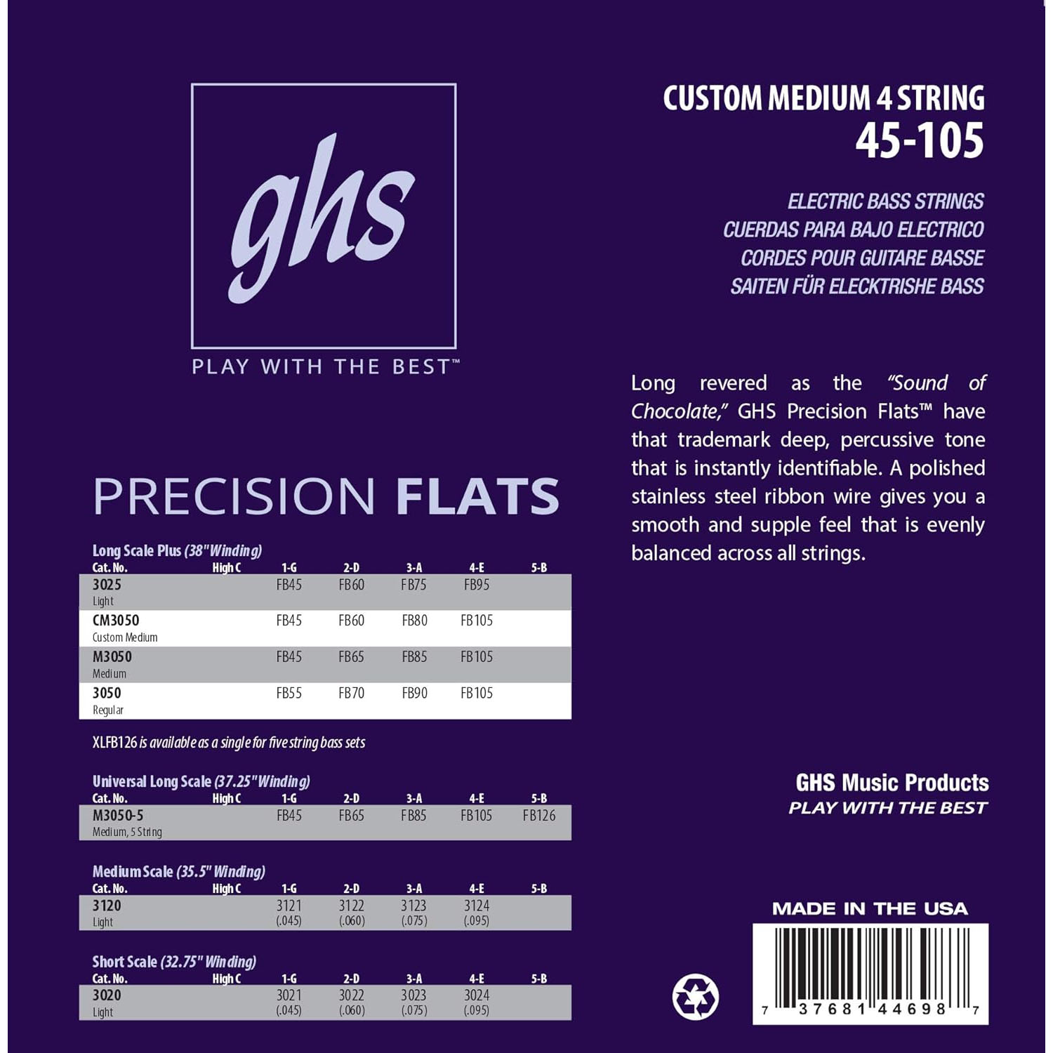 GHS Precision Flatwound Long+ Bass 45-105 - Image 2