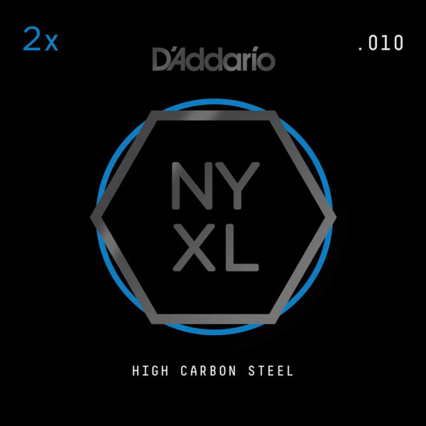 D'Addario NYPL010 NYXL Plain Steel .010 - 2 Pack