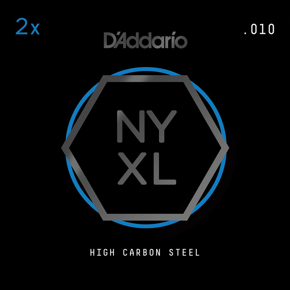 D'Addario NYPL010 NYXL Plain Steel .010 - 2 Pack