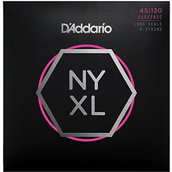 D'Addario NYXL45130 5-String Bass Set, 45-130
