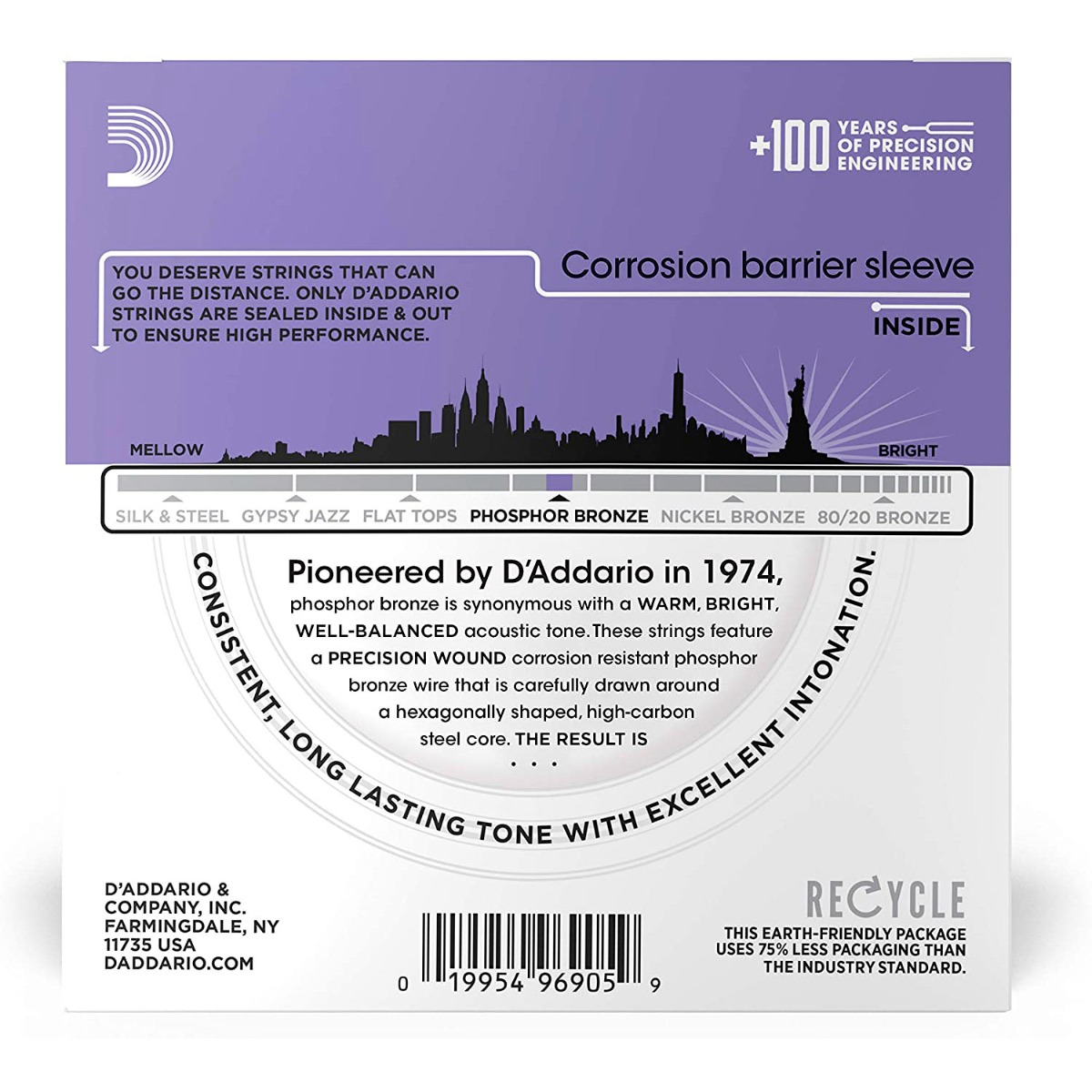 D'Addario EJ26 Phosphor Bronze Custom Light 10-Pack - Image 3