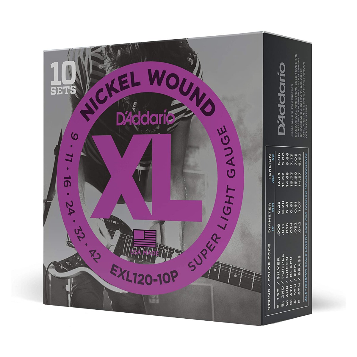 D'Addario EXL120-10P Nickel Super Light 9-42, 10-Pack
