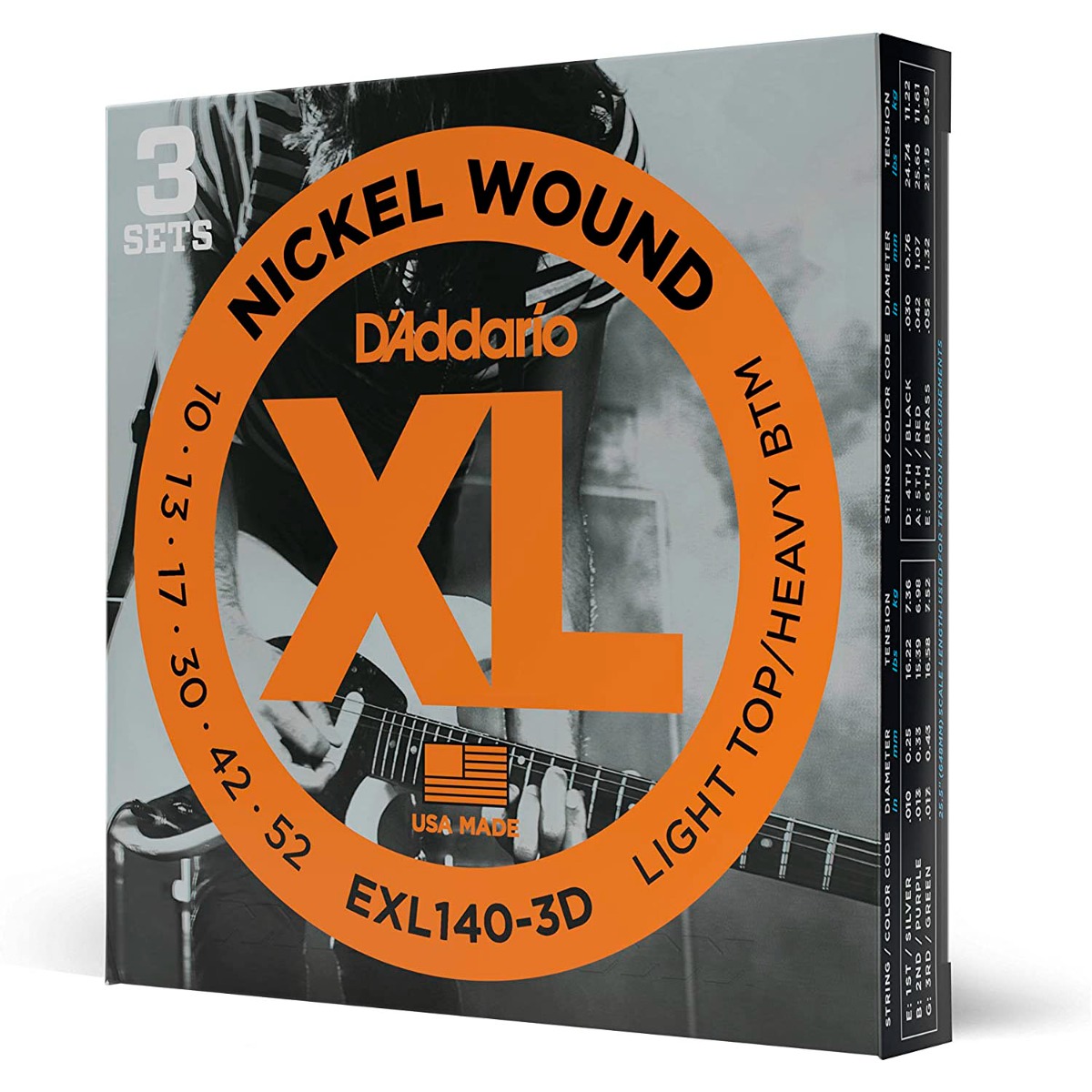 D'Addario EXL140-3D Nickel Wound .010-.052 (3-Pack)