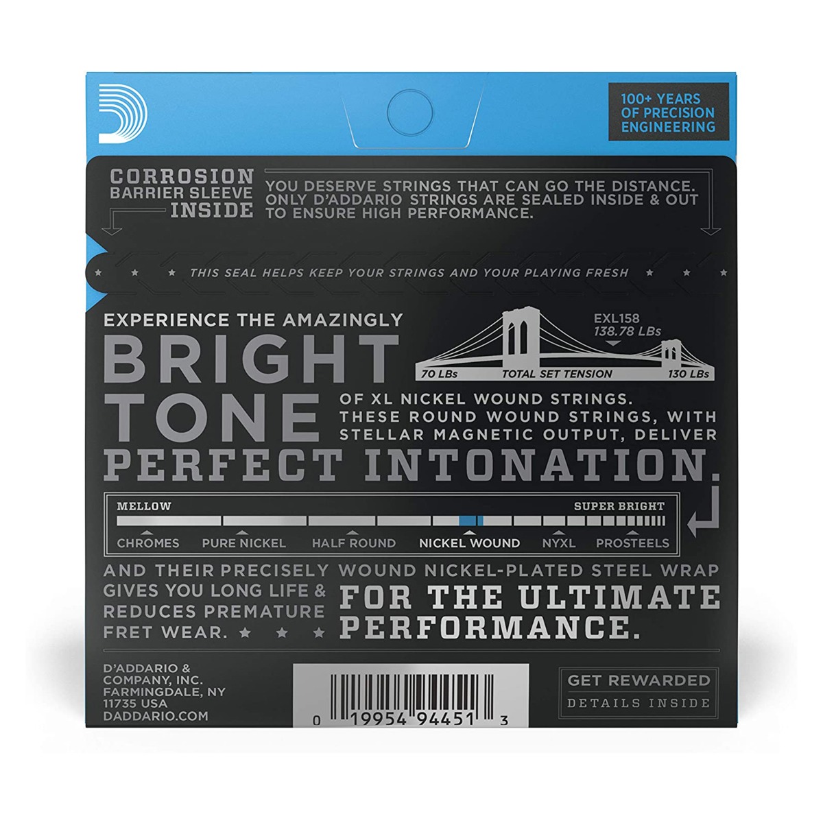 D'Addario EXL158 Nickel Wound Baritone Light 13-62 - Image 2
