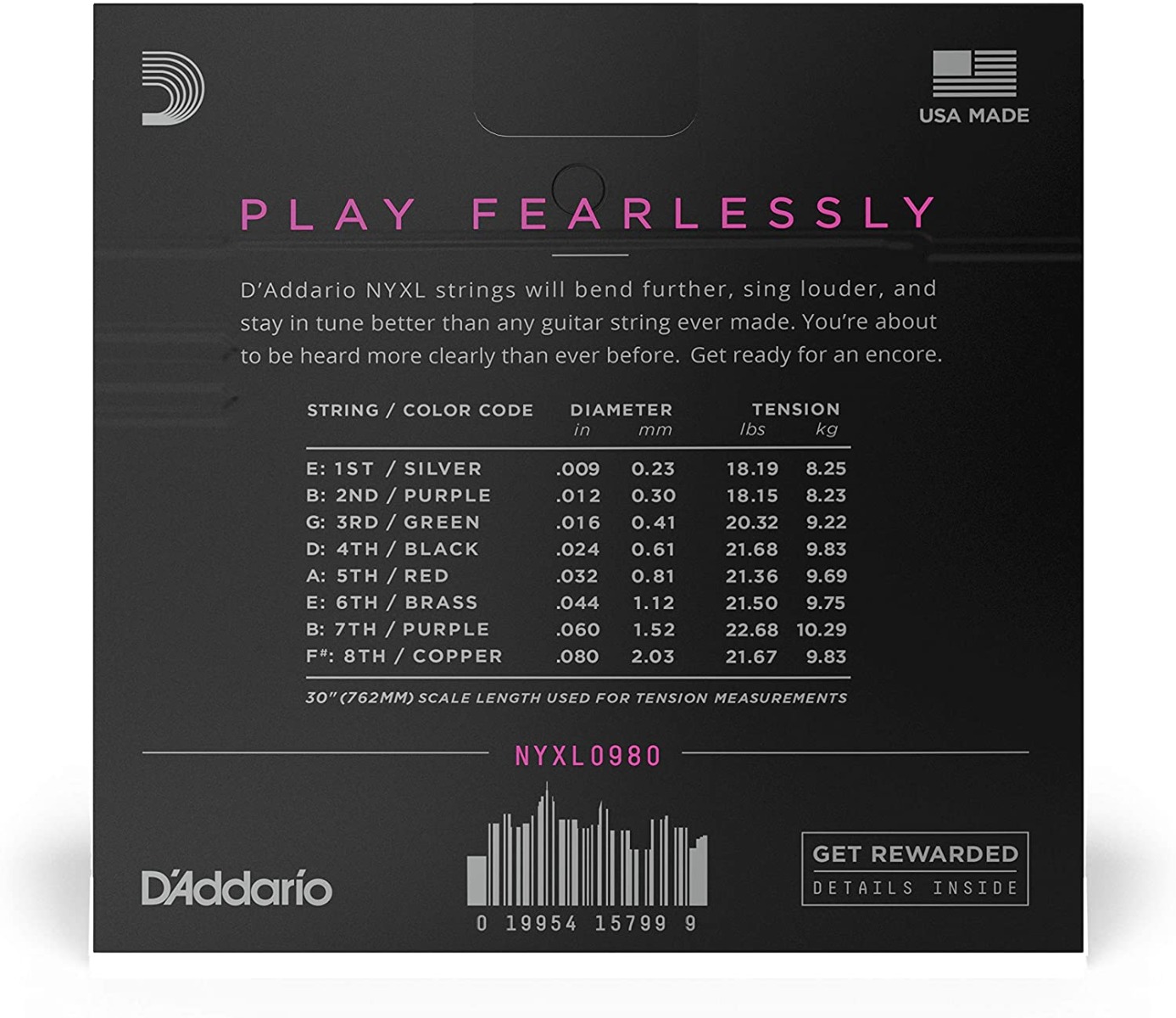 D'Addario NYXL0980 8-String Set .009-.080 Nickel - Image 2