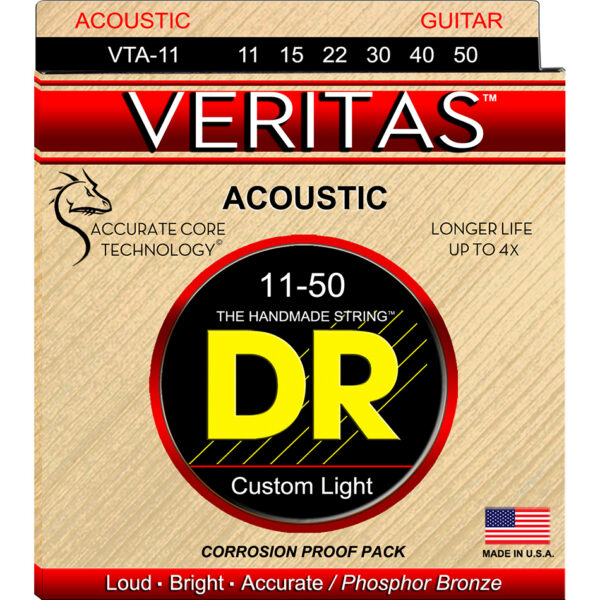 DR VERITAS Phosphor Bronze Acoustic Strings - Custom Light