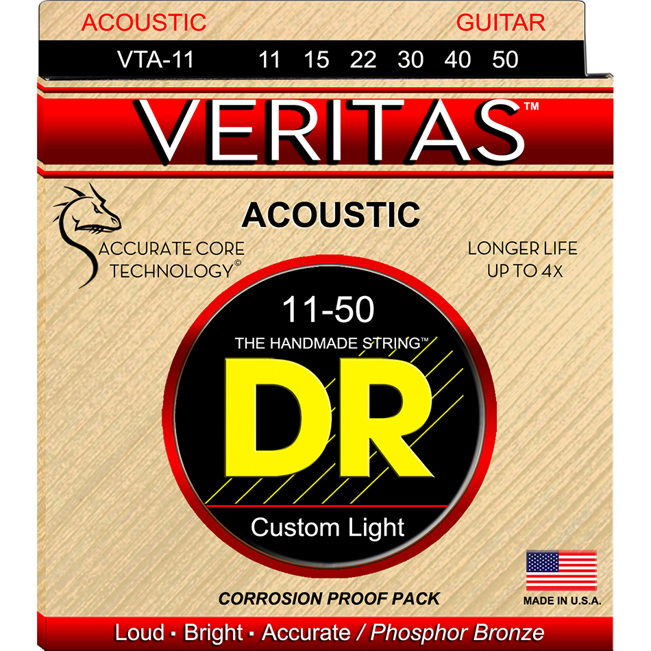 DR VERITAS Phosphor Bronze Acoustic Strings - Custom Light