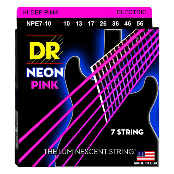 DR Hi-Def NEON PINK Coated Electric Strings 10-46
