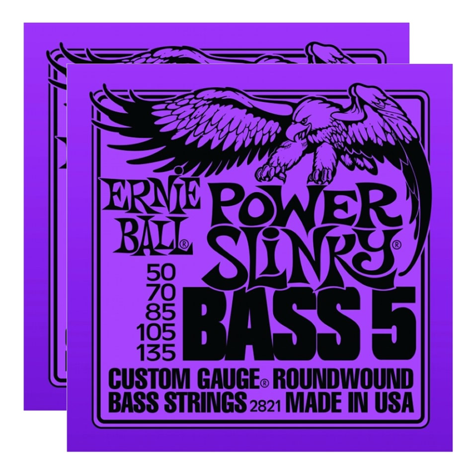 Ernie Ball Power Slinky 5-String Nickel Bass (2821) - 2-Pack