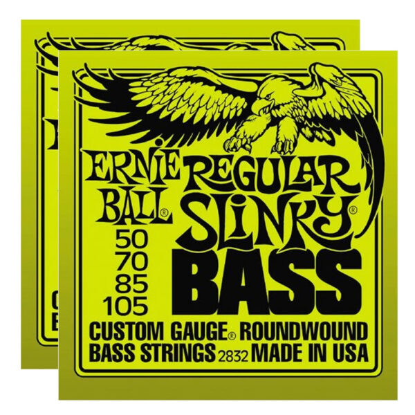 Ernie Ball Regular Slinky Nickel Bass Strings – 2-Pack (2832)