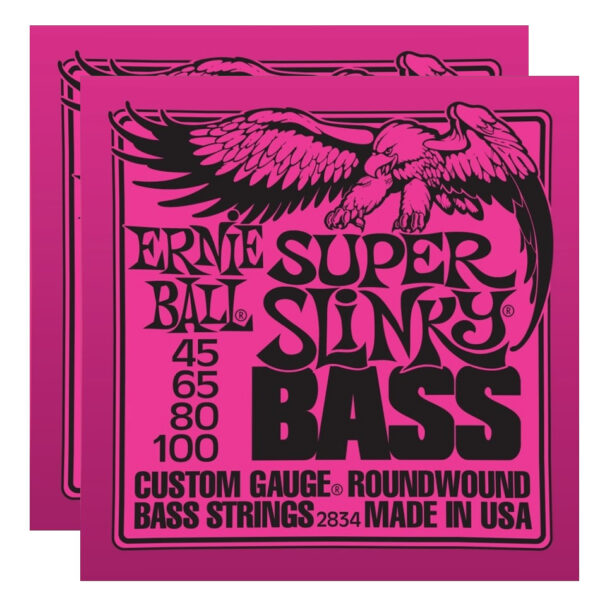 Ernie Ball Super Slinky Nickel Bass Strings – 2-Pack (2834)
