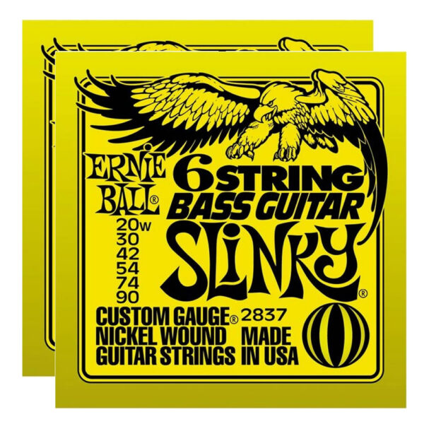 Ernie Ball 2837 Slinky 6-String Bass Strings - 2 Pack