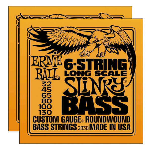 Ernie Ball 2838 Slinky 6-String Bass Nickel – 2 Pack