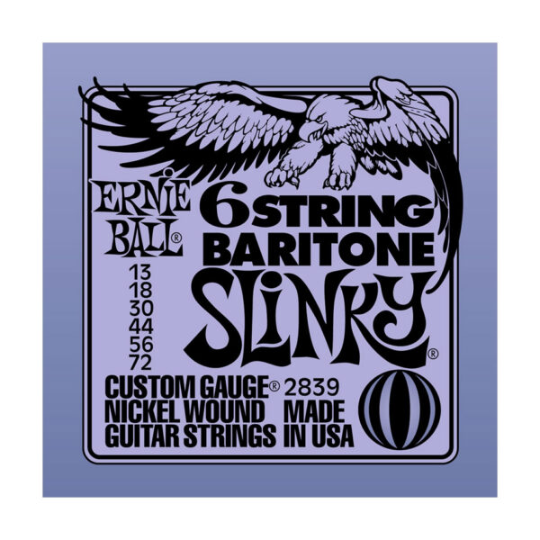 Ernie Ball 2839 Baritone Slinky 6-String Set, Small Ball End